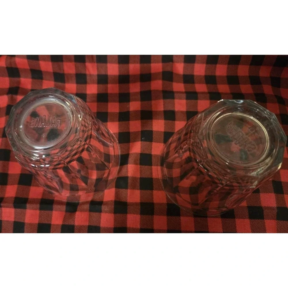Pasabahce PALAKS 10 Panel Drinking Glass‎ Turkish Glassware Set of 2 3.5 in tall